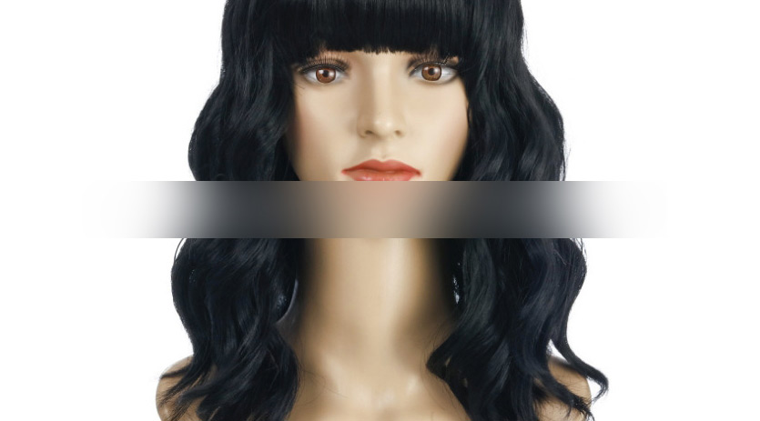 Fashion Brown-black Chemical Fiber Medium And Long Curly Hair Wig,Wigs