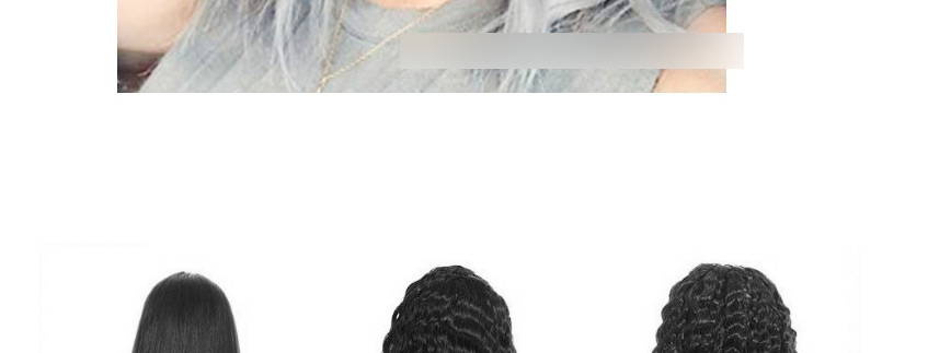 Fashion Gradient Gray Chemical Fiber High Temperature Silk Gray Gradient False Headgear,Wigs