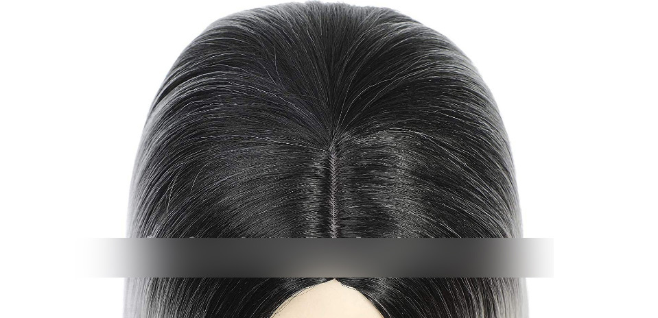 Fashion Gradient Gray Gradient Long Hair Chemical Fiber Wig Headgear,Wigs
