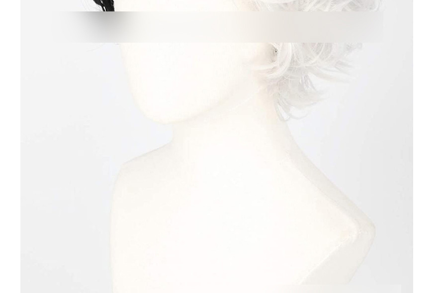 Fashion Black+white Rose Net Black And White Stitching Wig Set,Wigs