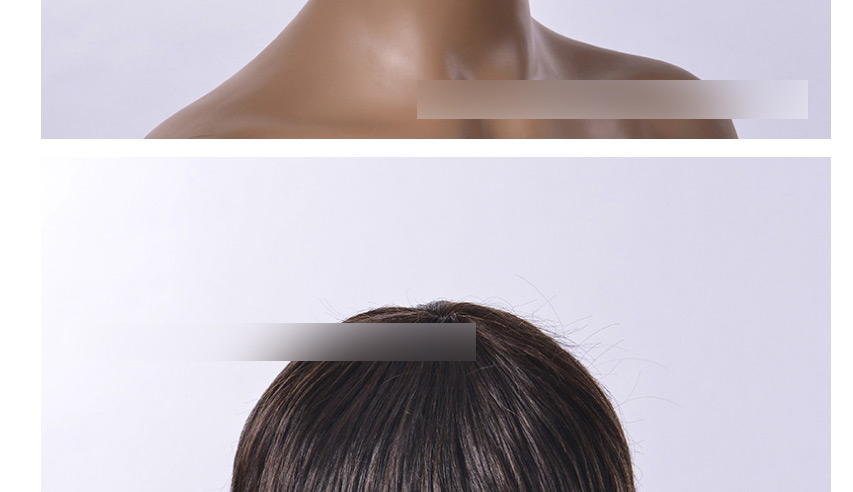 Fashion Dark Brown Rose Net High Temperature Silk Short Hair Wig Headgear,Wigs