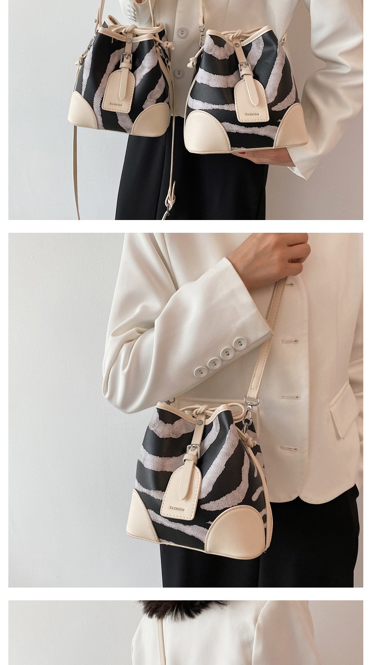 Fashion Small Black Printed Straps Belt Buckle Single Shoulder Bag,Shoulder bags