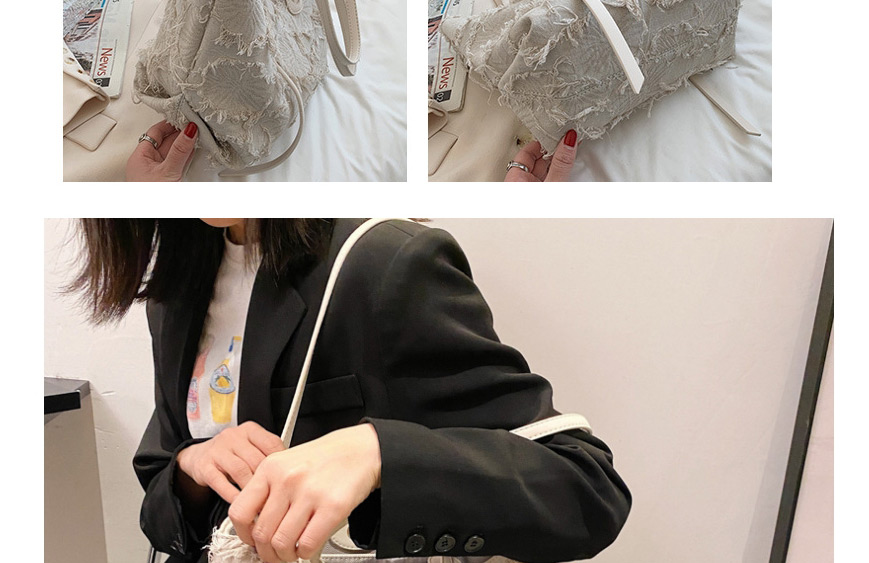 Fashion White Large Capacity Brushed One-shoulder Canvas Handbag,Messenger bags