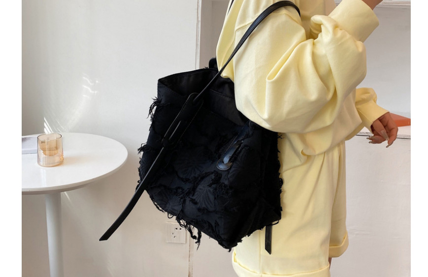Fashion Black Large Capacity Brushed One-shoulder Canvas Handbag,Messenger bags