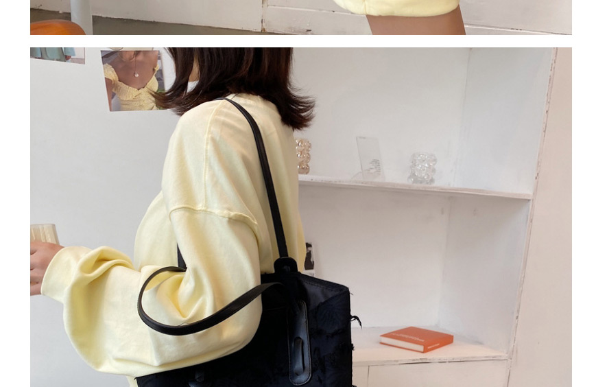 Fashion Black Large Capacity Brushed One-shoulder Canvas Handbag,Messenger bags