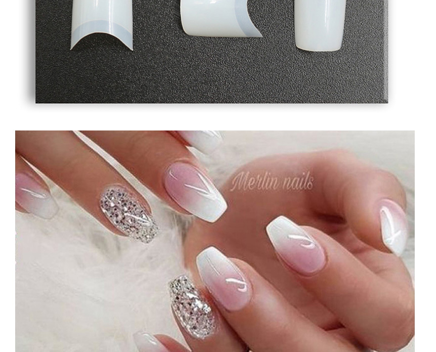 Fashion Transparent 500 Bags Of Short French Half-stick French False Nails,Nails