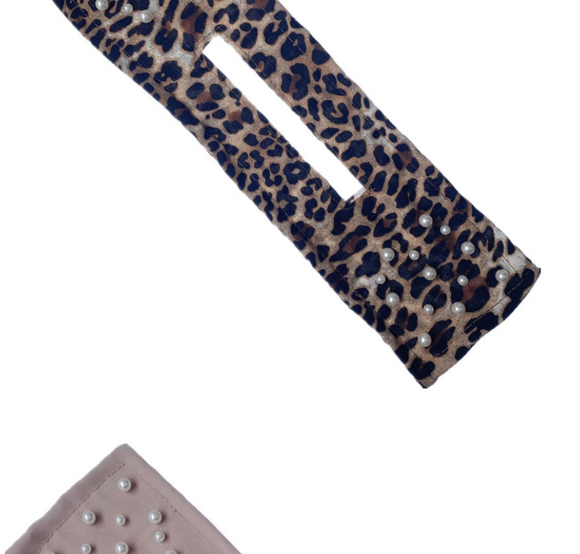 Fashion Big Leopard Coffee Leopard Print Pearl Disc Hair Solid Color Twist Clip,Hairpins