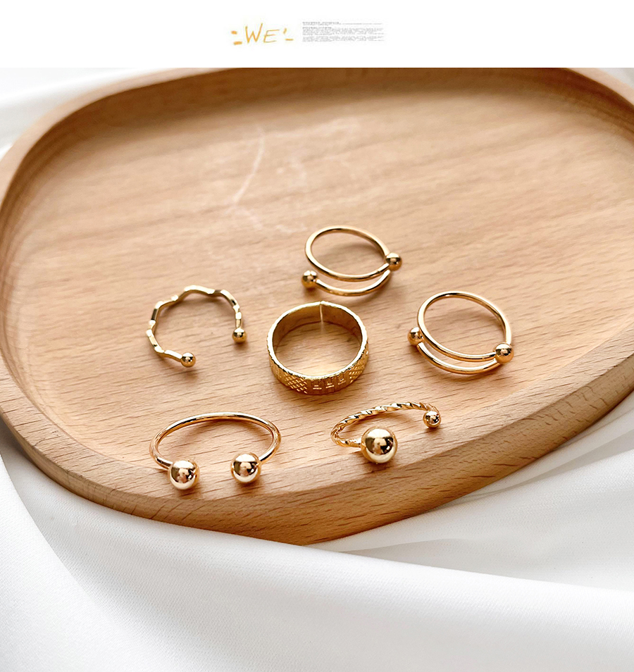 Fashion Gold Color Alloy Geometric Shape Ring Set,Jewelry Sets