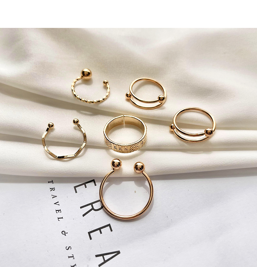 Fashion Gold Color Alloy Geometric Shape Ring Set,Jewelry Sets