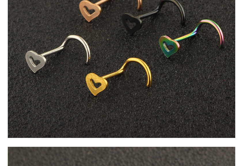 Fashion Silver Love Heart-shaped Hook Stainless Steel Piercing Jewelry Nose Ring (single),Earrings