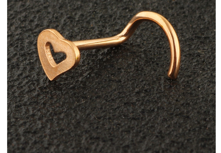 Fashion Black Love Heart-shaped Hook Stainless Steel Piercing Jewelry Nose Ring (single),Earrings