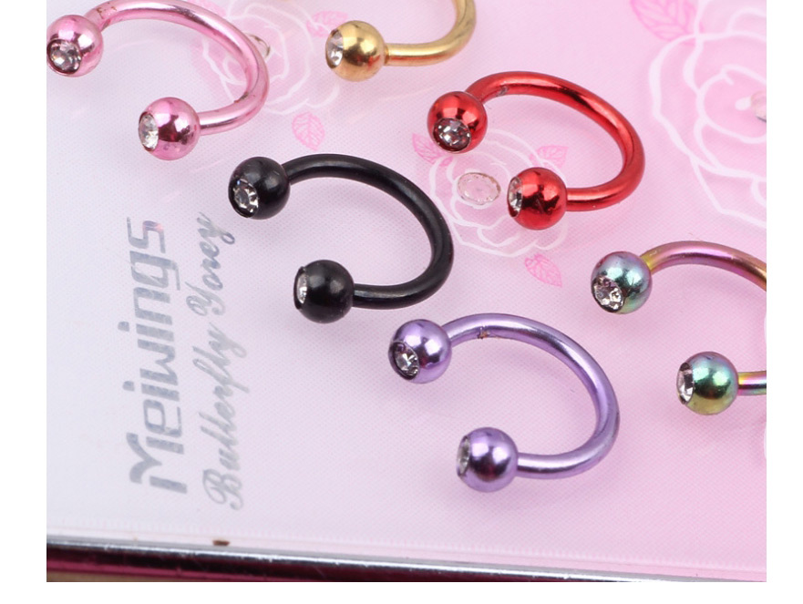 Fashion Green Stainless Steel C-shaped Nose Nail Piercing Jewelry (single),Nose Rings & Studs