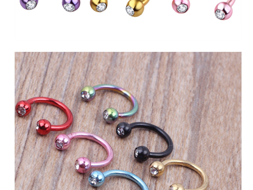 Fashion Yellow Stainless Steel C-shaped Nose Nail Piercing Jewelry (single),Nose Rings & Studs