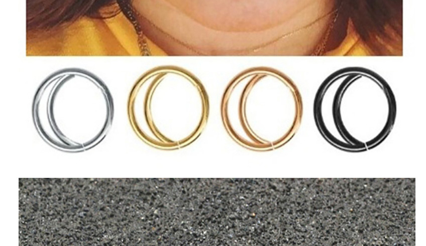 Fashion 8mm Gold Stainless Steel Moon Ear Bone Ring (single),Earrings