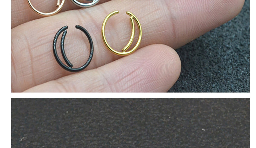 Fashion 10mm Silver Stainless Steel Moon Ear Bone Ring (single),Earrings