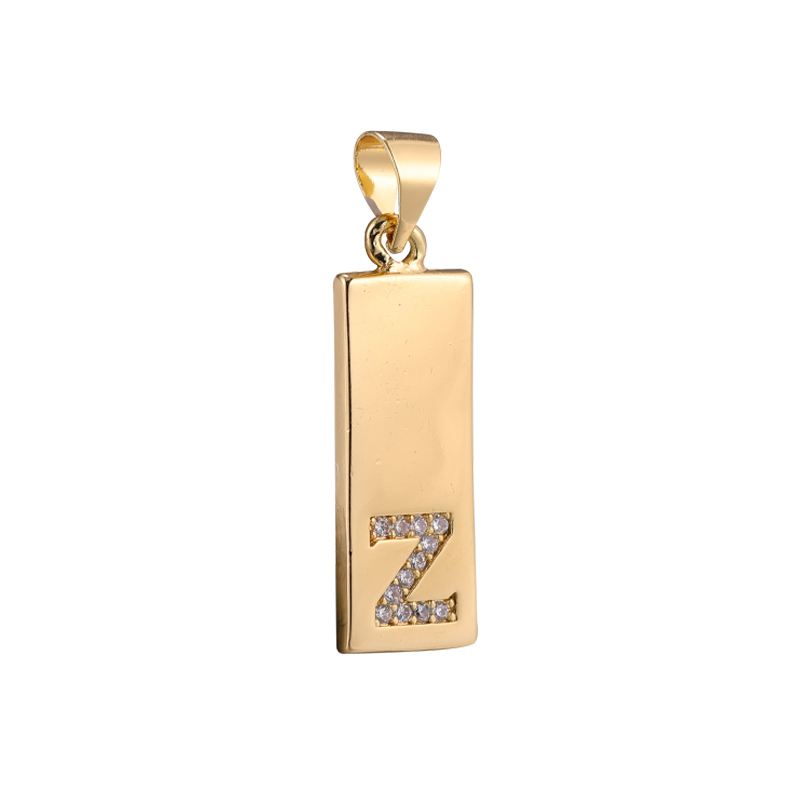 Fashion X Zirconium Rectangular Iron Sheet Letter Pendant Jewelry,Necklaces
