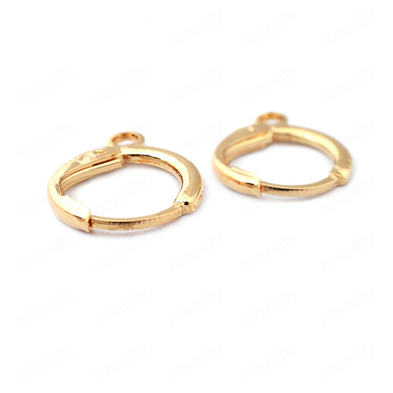 Fashion 1 Hole-24k Gold Metal Round Open Ear Ring Jewelry,Earrings