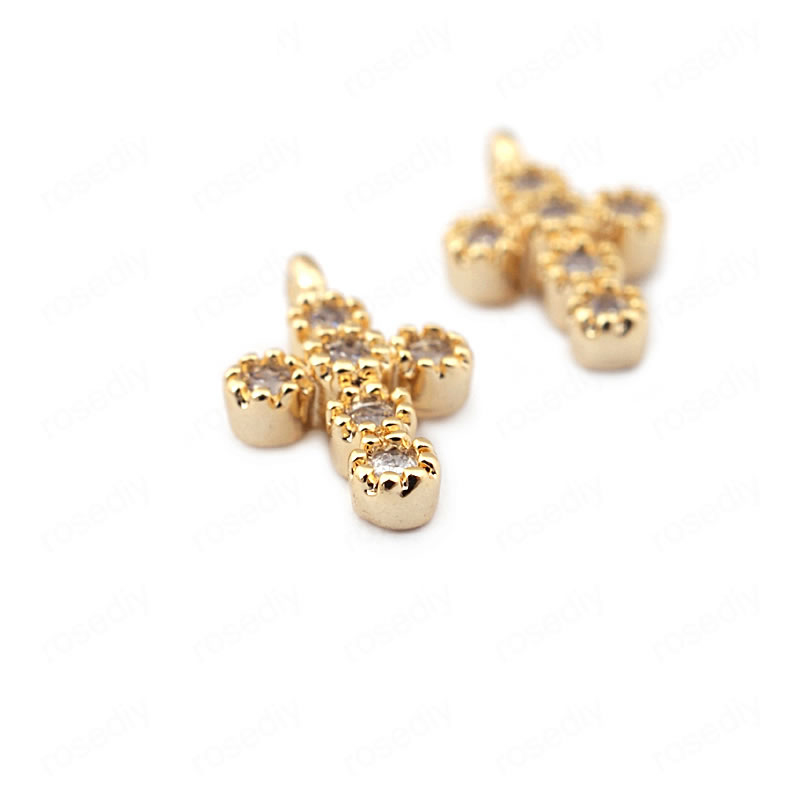 Fashion Platinum Color Brass Zircon Cross Pendant Jewelry,Necklaces