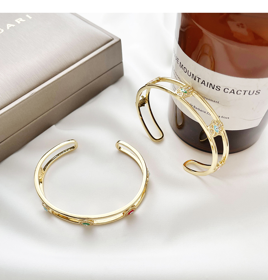 Fashion Golden Copper Inlaid Zircon Eye Palm Bracelet,Fashion Bangles