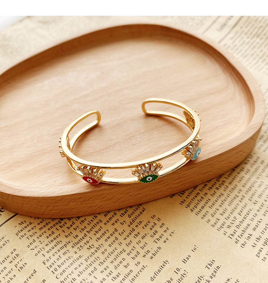 Fashion Golden Copper Inlaid Zircon Eye Bracelet,Fashion Bangles