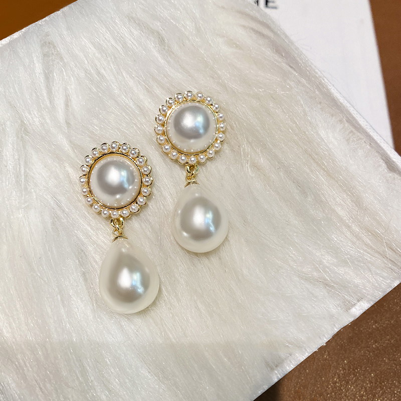 Fashion Gold Color +white Pearl Earrings,Drop Earrings