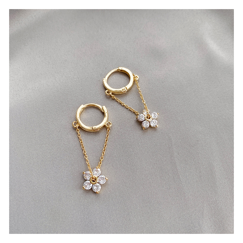 Fashion Gold Color Flower Alloy Earrings,Hoop Earrings