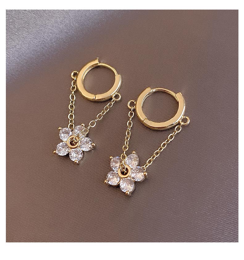 Fashion Gold Color Flower Alloy Earrings,Hoop Earrings