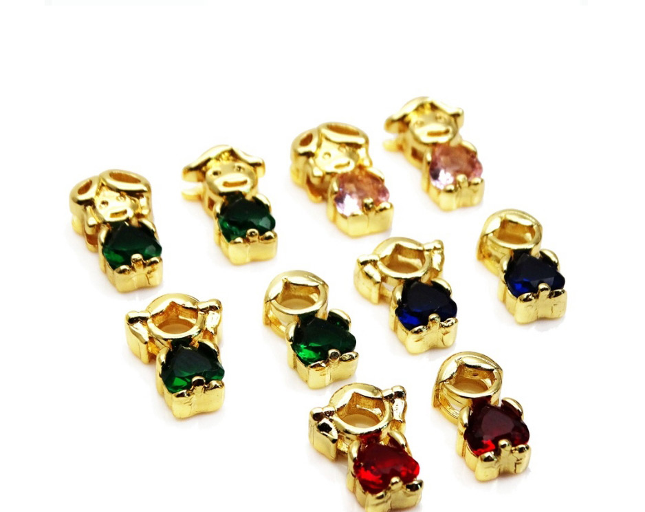 Fashion 8# Straight Hole Boy And Girl Micro-inlaid Zircon Pendant,Necklaces