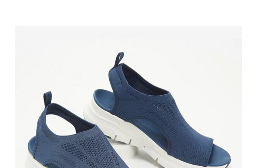 Fashion Blue Mesh Platform Soft Sole Sandals,Slippers