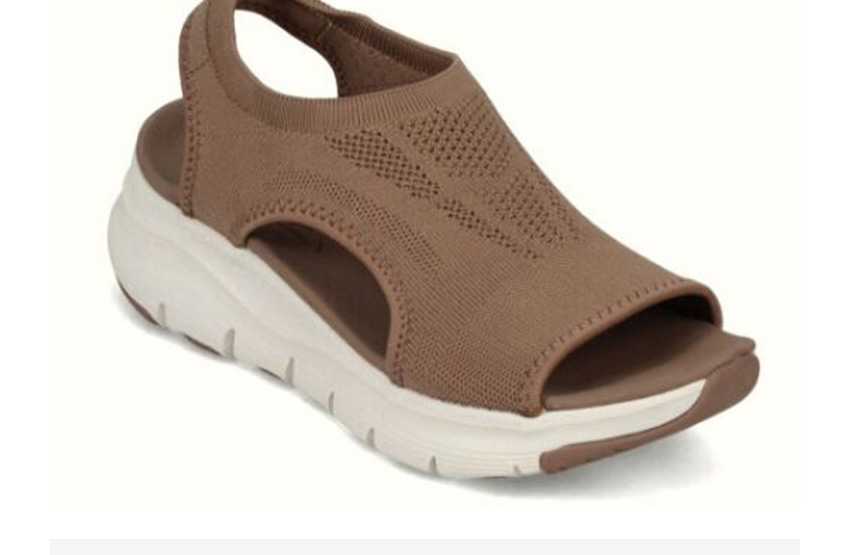 Fashion Brown Mesh Platform Soft Sole Sandals,Slippers
