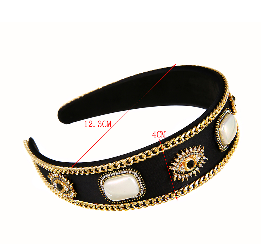 Fashion Black Cloth Alloy Chain Diamond Eye Headband,Head Band