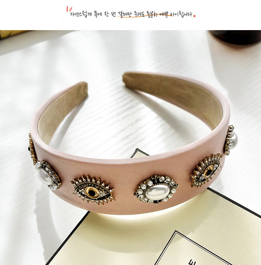 Fashion Pink Cloth Alloy Diamond Eye Headband,Head Band