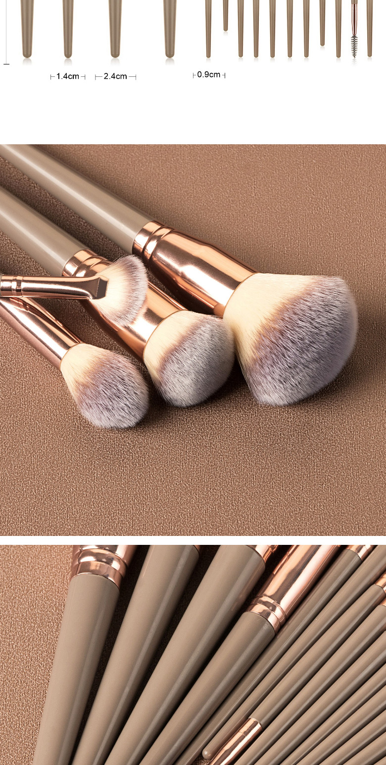 Fashion 15pcs-big Mac-pen Gold+gray Pack 15 Beauty Makeup Brush Set With Storage Bag,Beauty tools