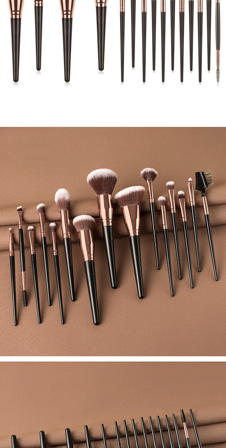 Fashion 7-big Mac-brown Gold+black Bag 7 Beauty Makeup Brush Set With Storage Bag,Beauty tools