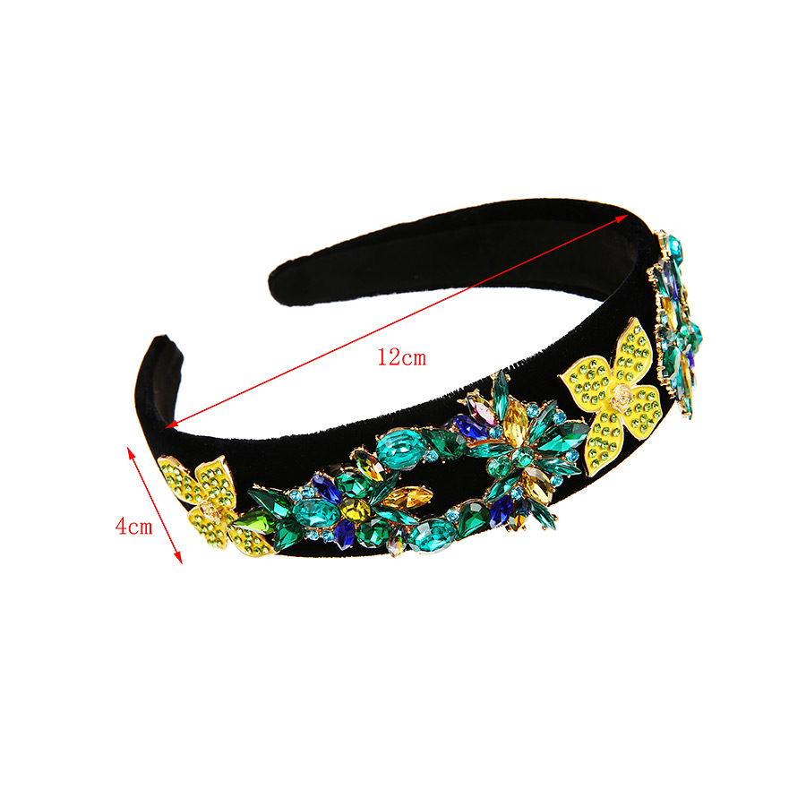 Fashion Yellow Fabric Alloy Diamond-studded Flower Headband,Head Band