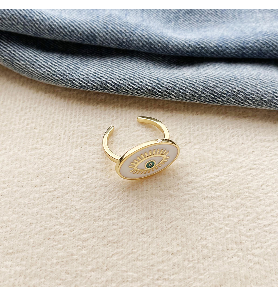 Fashion Black Copper Round Eye Open Ring,Earrings