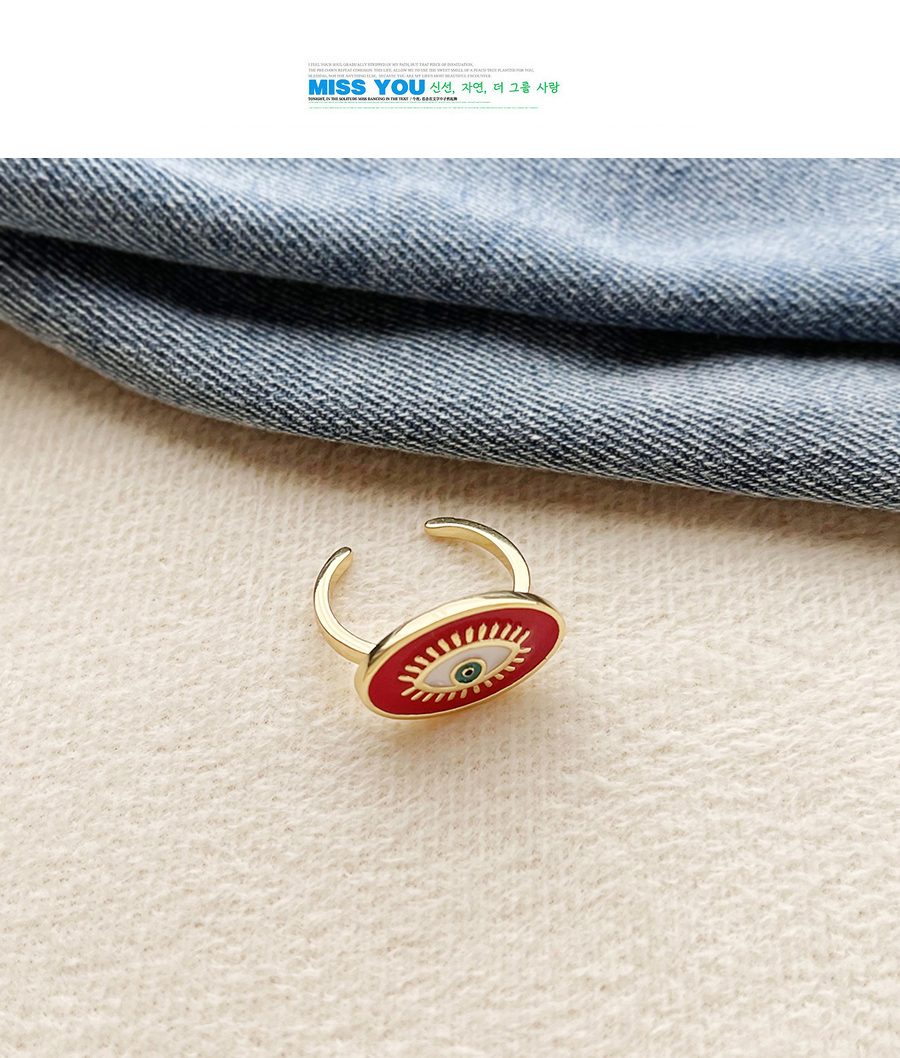 Fashion Red Copper Round Eye Open Ring,Earrings