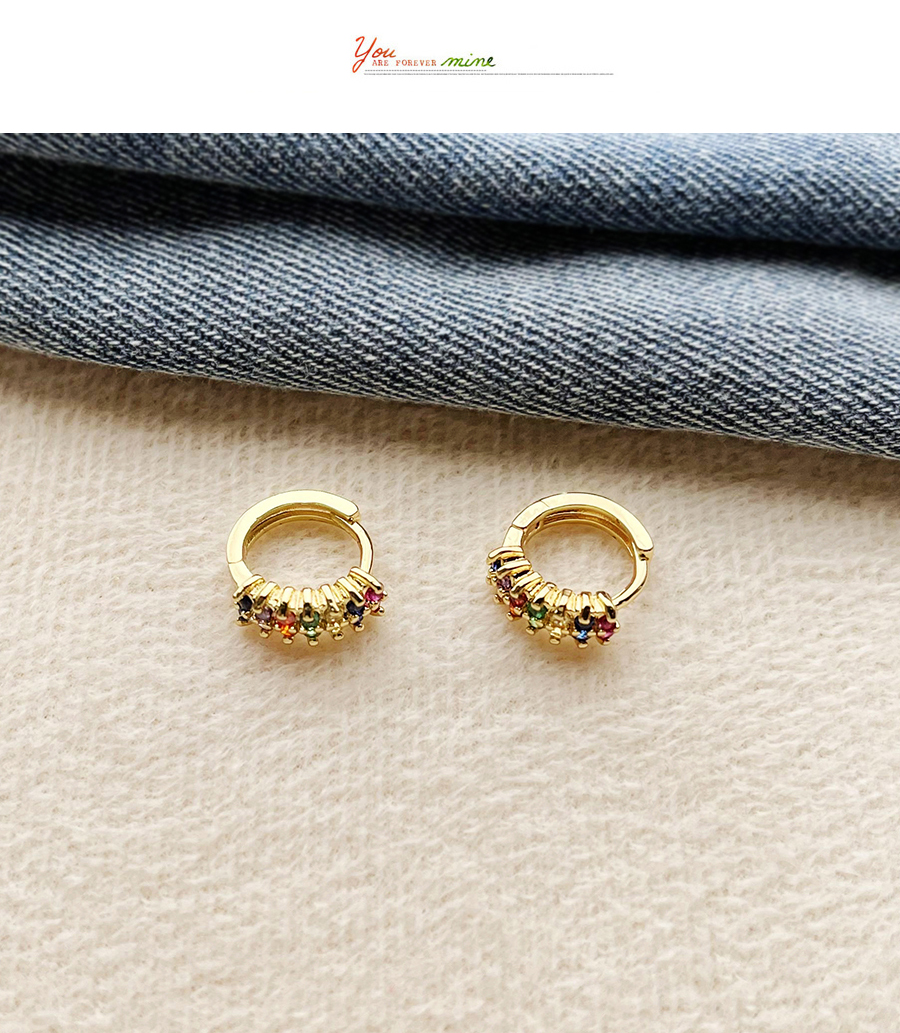 Fashion Gold Color Copper Inlaid Zircon Eye Earrings,Earrings