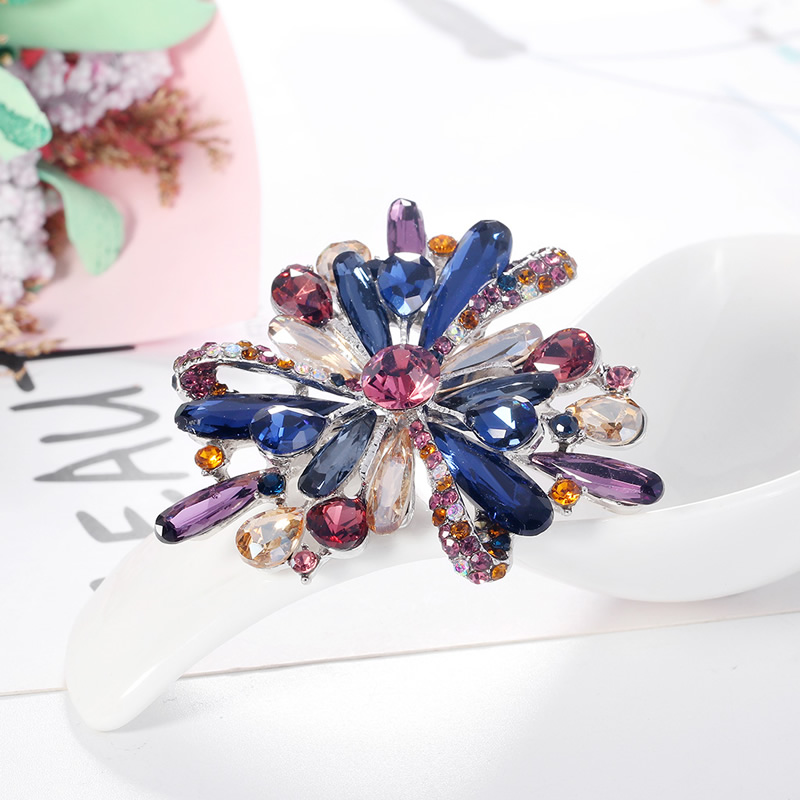 Fashion Al775-a Alloy Diamond Resin Flower Brooch,Korean Brooches
