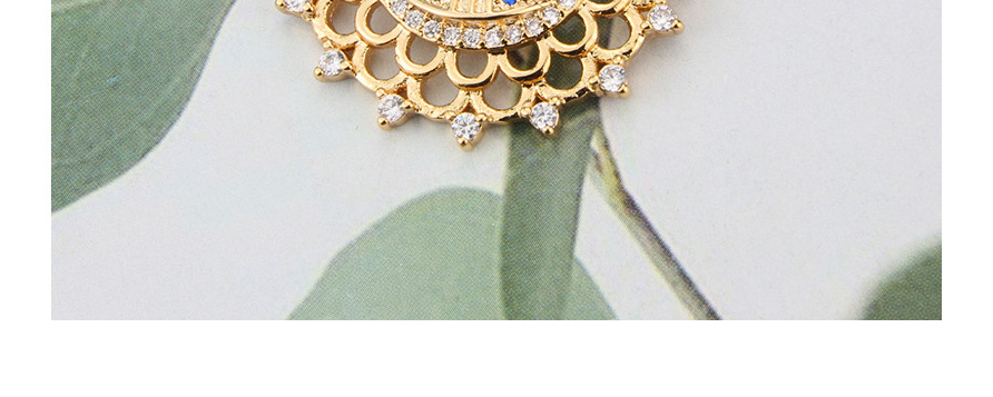 Fashion Gilded Zircon Gold-plated Diamond Hollow Round Virgin Necklace,Necklaces