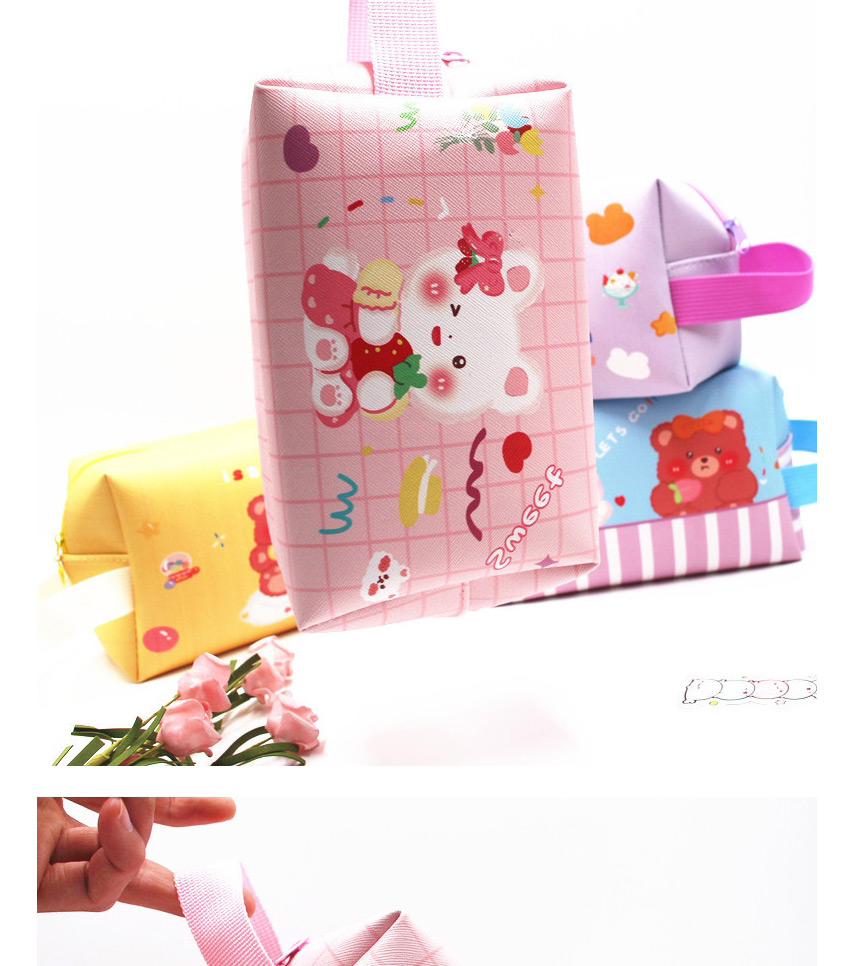 Fashion Pink Cartoon Bear Large Capacity Pencil Case,Pencil Case/Paper Bags