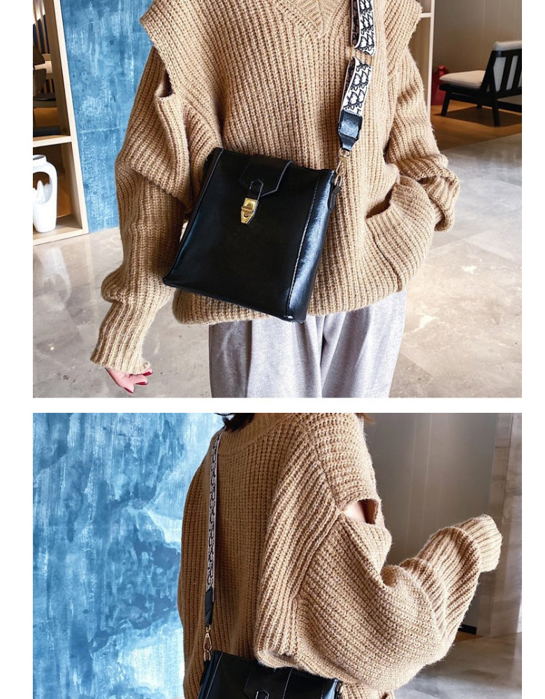 Fashion Light Brown Broadband Lock Square Shoulder Bag,Messenger bags