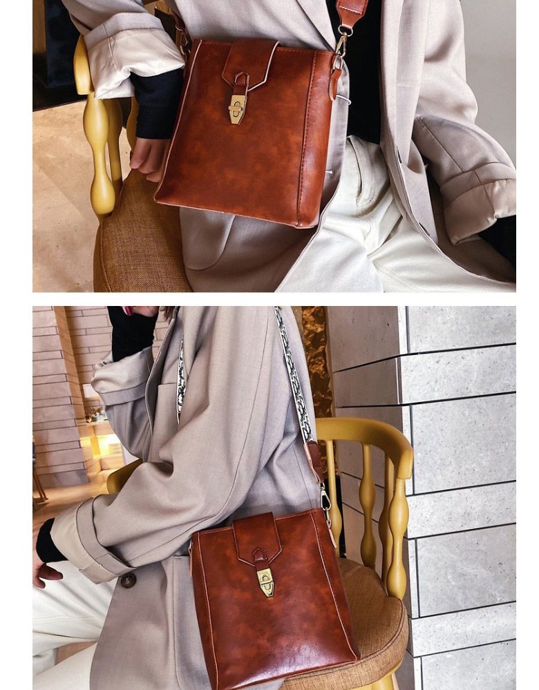 Fashion Black Broadband Lock Square Shoulder Bag,Messenger bags