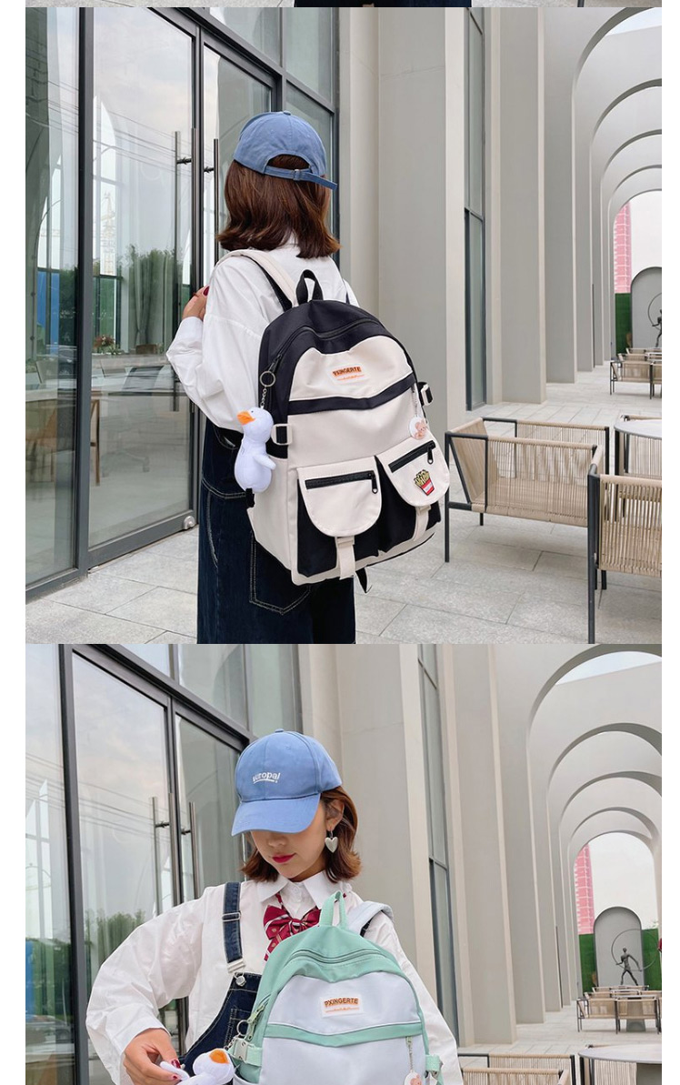 Fashion Green Without Pendant Contrast Color Backpack Without Pendant,Backpack