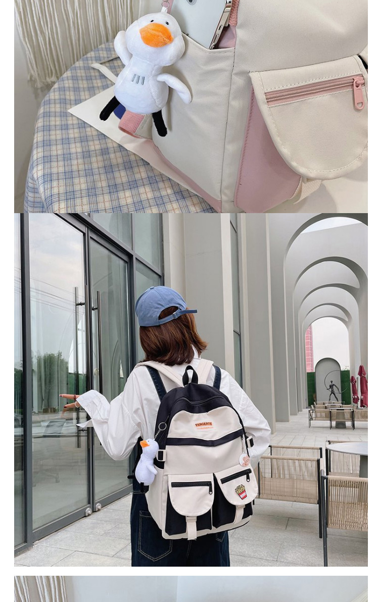 Fashion Green Backpack With Contrast Ribbon Pendant,Backpack