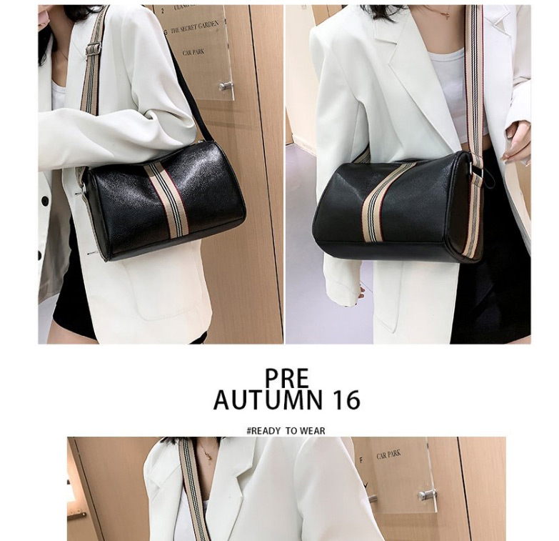 Fashion Black Vertical Zipper Shoulder Bag,Shoulder bags