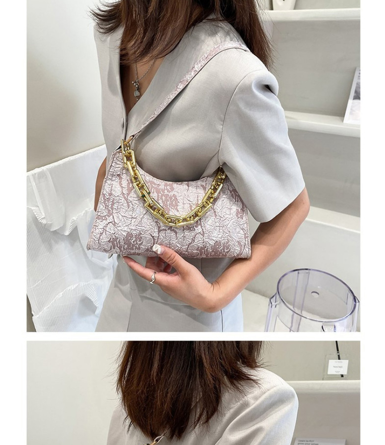 Fashion Pink Chain Pleated Shoulder Bag,Messenger bags
