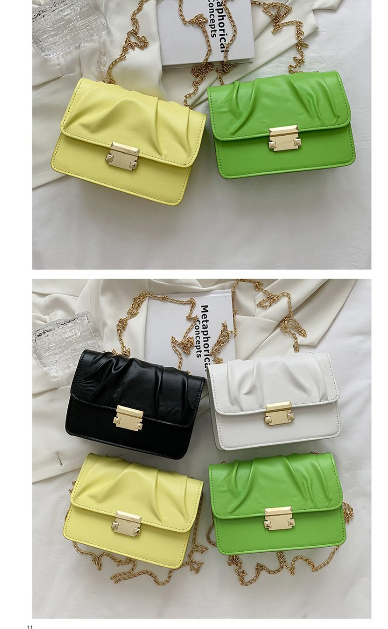 Fashion Fluorescent Green Square Chain Shoulder Messenger Bag,Shoulder bags