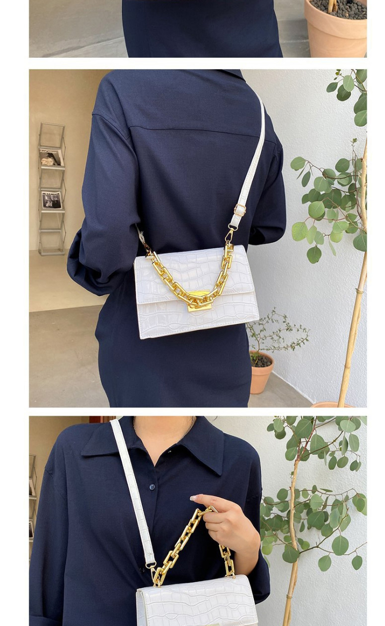 Fashion Creamy-white Square Chain Shoulder Messenger Bag,Shoulder bags