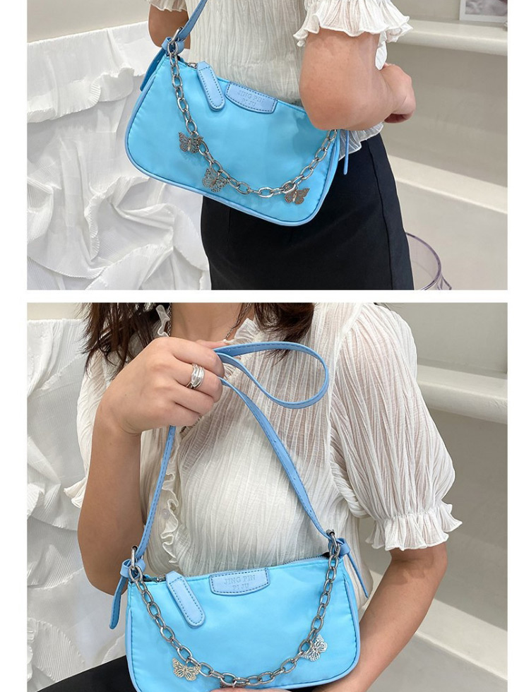 Fashion Lake Blue Butterfly Chain Crossbody Shoulder Bag,Messenger bags